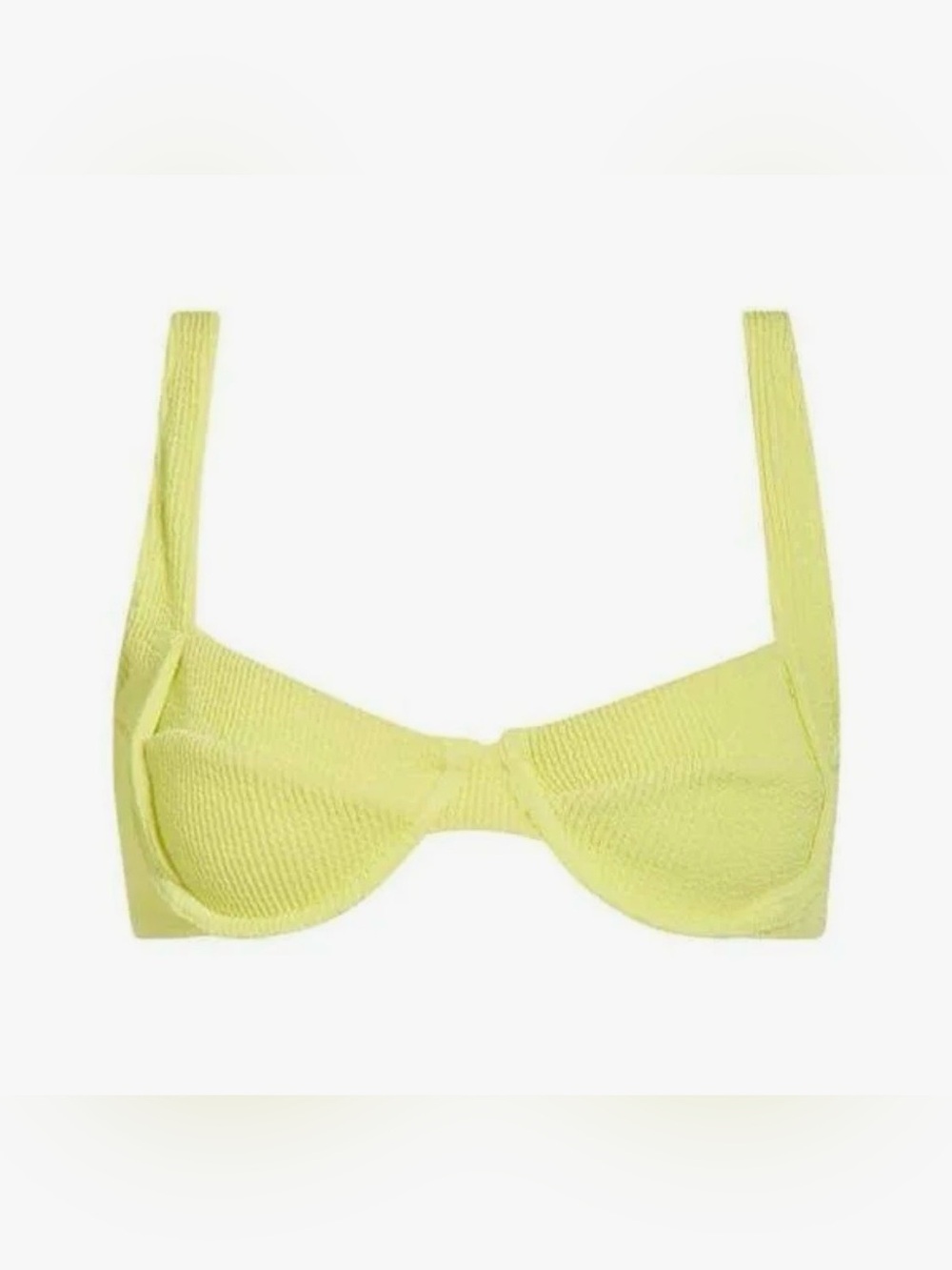 Good American Textured Underwire Bikini Top in bright yellow (Top Only)